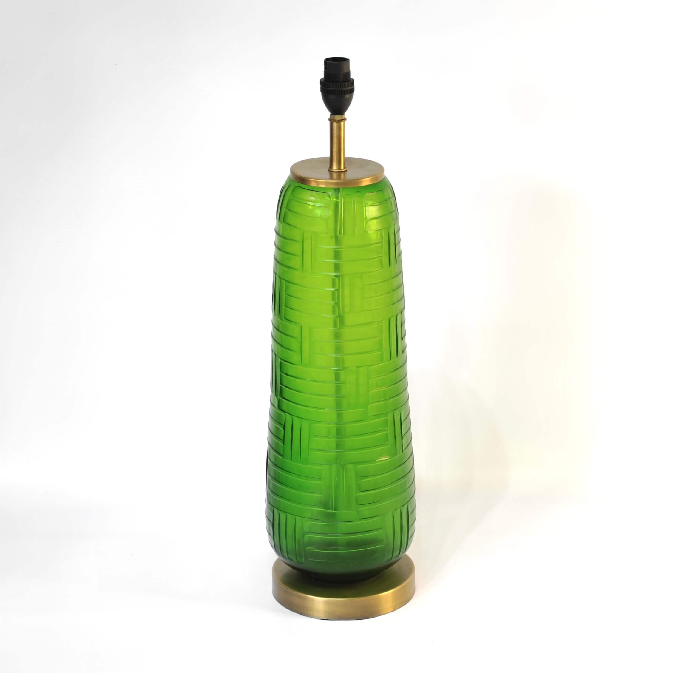 Cut Glass Green Lamp Base